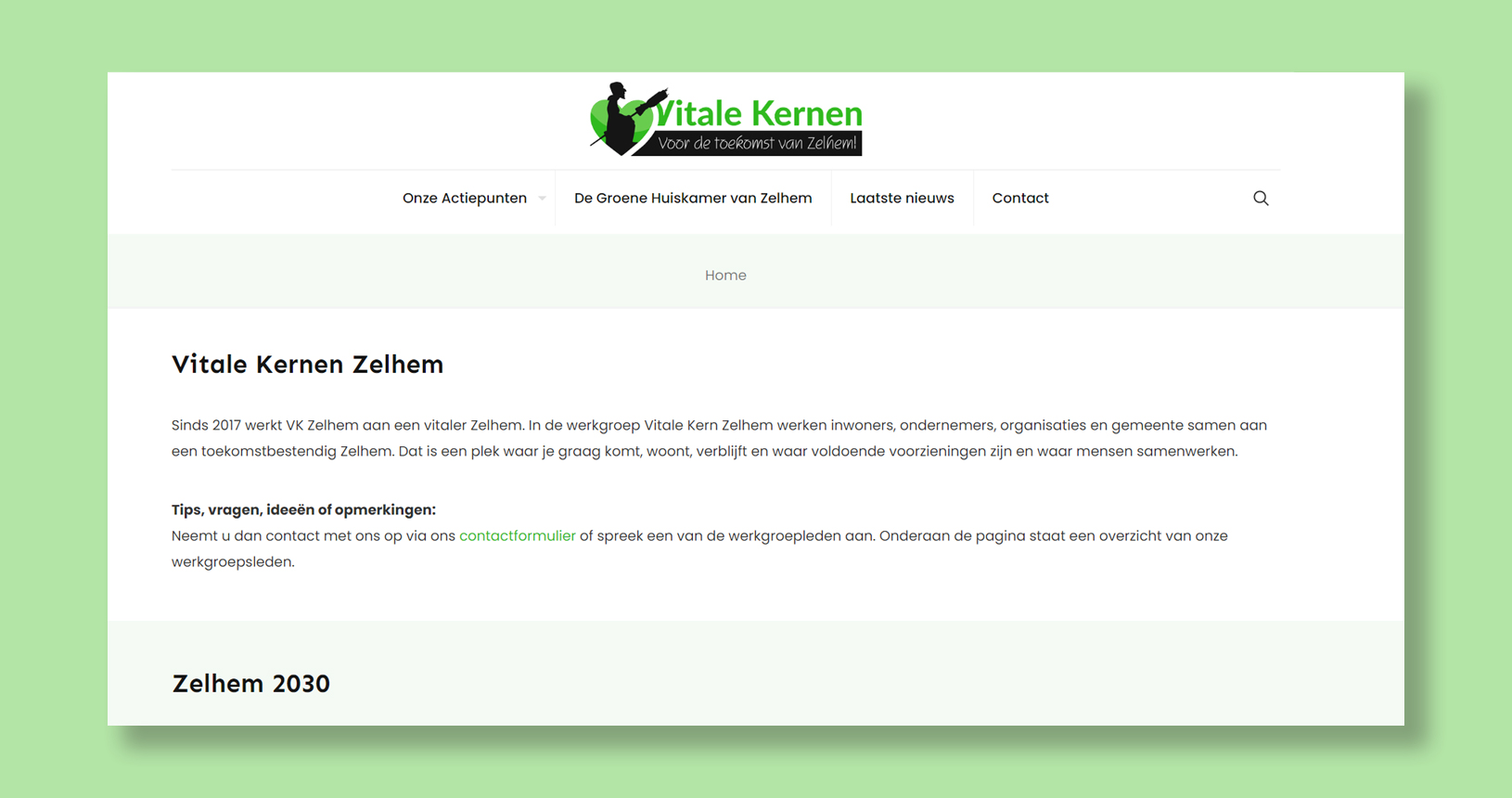 WordPress website bouwen voor de vitale kernen zelhem door de website bouwer