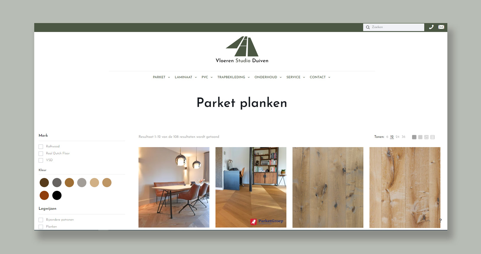 Wordpress website gemaakt voor vloerenstudio duiven door de website bouwer